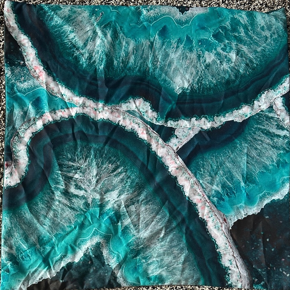 Teal and White Abstract Pillow case